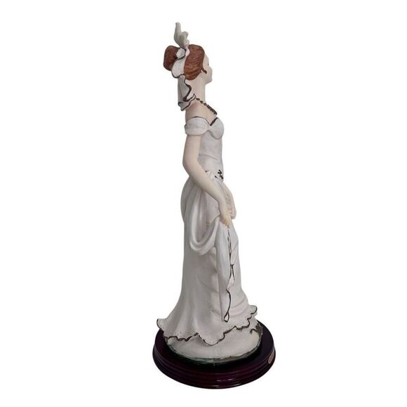 Elegante Collection Victorian Lady Figurine 14" Cream Polyresin Round Base - Picture 4 of 15